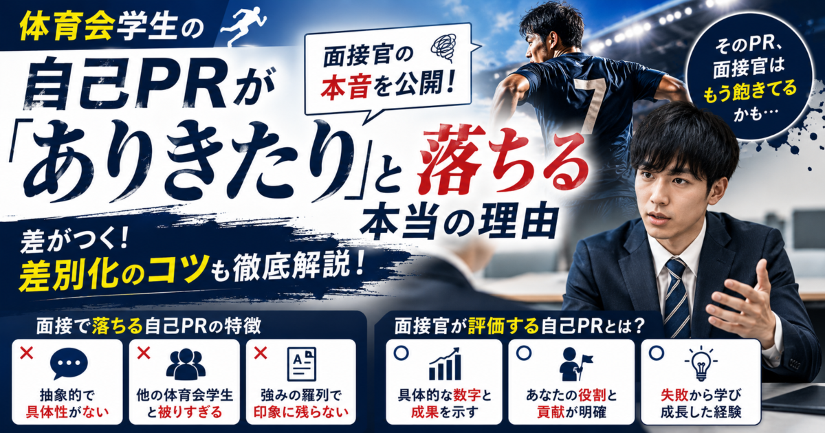 体育会の自己PRがありきたりと落ちる本当の理由