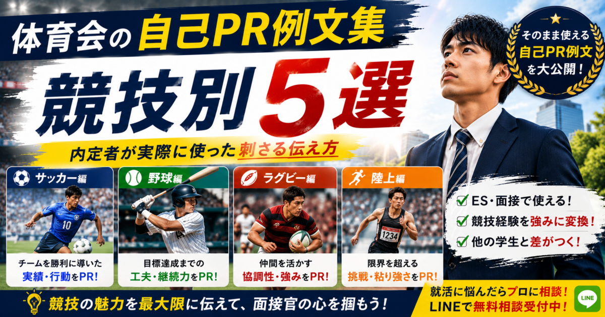 体育会の自己PR例文集（競技別5選）