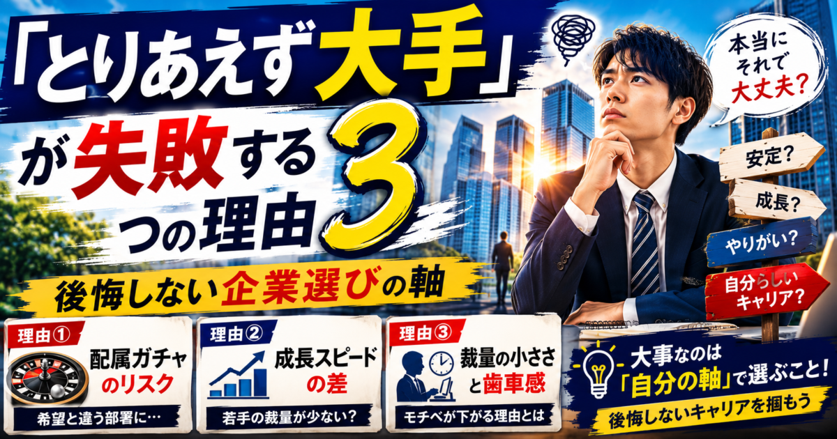 とりあえず大手が失敗する3つの理由