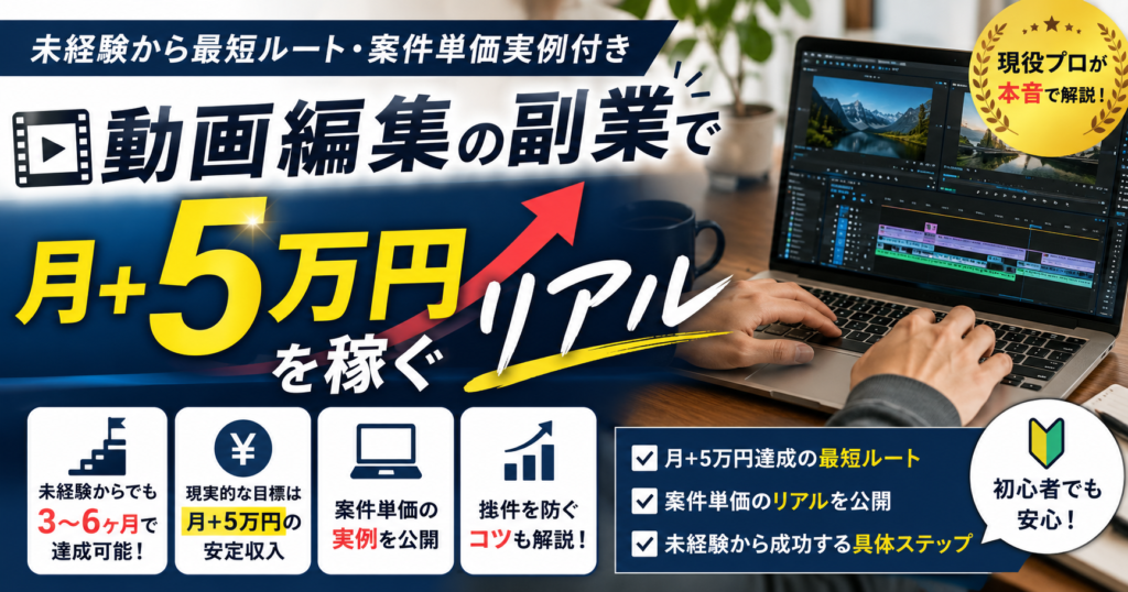 動画編集の副業で月5万円を稼ぐリアル